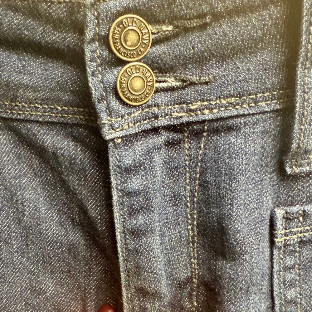 Old‎ Navy Sz 12 Womens Blue Denim Patch Pocket  Cropped Casual Mid Rise Jeans - Picture 6 of 8